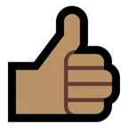 Microsoft 플랫폼을 위한 thumbs up: medium skin tone