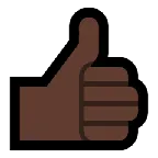 Microsoft 플랫폼을 위한 thumbs up: dark skin tone