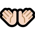 open hands: light skin tone per la piattaforma Microsoft