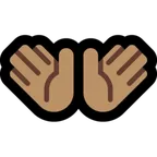 open hands: medium skin tone สำหรับแพลตฟอร์ม Microsoft