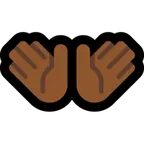 open hands: medium-dark skin tone สำหรับแพลตฟอร์ม Microsoft