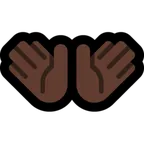 open hands: dark skin tone per la piattaforma Microsoft