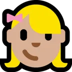 girl: medium-light skin tone für Microsoft Plattform