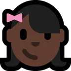 girl: dark skin tone untuk platform Microsoft