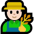 man farmer: light skin tone for Microsoft platform