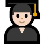 man student: light skin tone for Microsoft platform