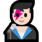 man singer: light skin tone for Microsoft platform