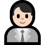 man office worker: light skin tone til Microsoft platform