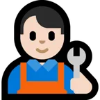 man mechanic: light skin tone per la piattaforma Microsoft