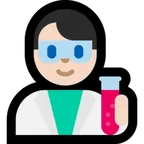 man scientist: light skin tone für Microsoft Plattform