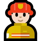 man firefighter: light skin tone untuk platform Microsoft