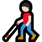 man with white cane: light skin tone สำหรับแพลตฟอร์ม Microsoft