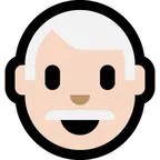 man: light skin tone, white hair til Microsoft platform
