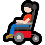 man in motorized wheelchair: light skin tone per la piattaforma Microsoft