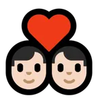 couple with heart: man, man, light skin tone per la piattaforma Microsoft