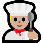 man cook: medium-light skin tone สำหรับแพลตฟอร์ม Microsoft