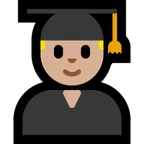 man student: medium-light skin tone für Microsoft Plattform