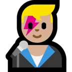 man singer: medium-light skin tone für Microsoft Plattform