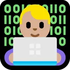 man technologist: medium-light skin tone สำหรับแพลตฟอร์ม Microsoft