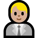 Microsoft platformu için man office worker: medium-light skin tone