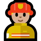 man firefighter: medium-light skin tone per la piattaforma Microsoft