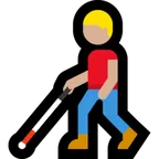 man with white cane: medium-light skin tone alustalla Microsoft