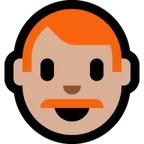 Microsoft platformu için man: medium-light skin tone, red hair