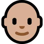 man: medium-light skin tone, bald para a plataforma Microsoft