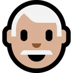 Microsoft platformu için man: medium-light skin tone, white hair