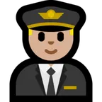 man pilot: medium-light skin tone alustalla Microsoft