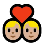 Microsoft 플랫폼을 위한 couple with heart: man, man, medium-light skin tone