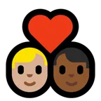Microsoft dla platformy couple with heart: man, man, medium-light skin tone, medium-dark skin tone