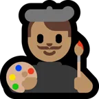 man artist: medium skin tone สำหรับแพลตฟอร์ม Microsoft