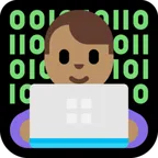 man technologist: medium skin tone pentru platforma Microsoft