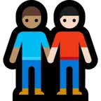 Microsoft 플랫폼을 위한 men holding hands: medium skin tone, light skin tone