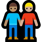 men holding hands: medium skin tone, medium-light skin tone per la piattaforma Microsoft