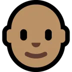 man: medium skin tone, bald för Microsoft-plattform