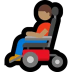 man in motorized wheelchair: medium skin tone alustalla Microsoft