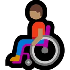 man in manual wheelchair: medium skin tone untuk platform Microsoft