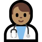 man health worker: medium skin tone til Microsoft platform