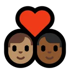 couple with heart: man, man, medium skin tone, medium-dark skin tone für Microsoft Plattform