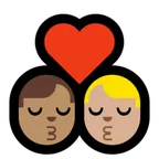 Microsoft platformu için kiss: man, man, medium skin tone, medium-light skin tone