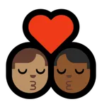 Microsoft dla platformy kiss: man, man, medium skin tone, medium-dark skin tone