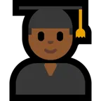 Microsoft platformu için man student: medium-dark skin tone