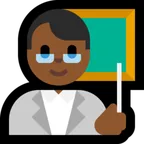 man teacher: medium-dark skin tone för Microsoft-plattform
