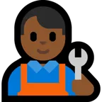 man mechanic: medium-dark skin tone für Microsoft Plattform