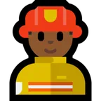 man firefighter: medium-dark skin tone สำหรับแพลตฟอร์ม Microsoft