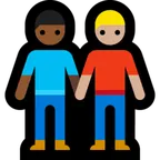 Microsoft 플랫폼을 위한 men holding hands: medium-dark skin tone, medium-light skin tone
