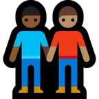 men holding hands: medium-dark skin tone, medium skin tone per la piattaforma Microsoft