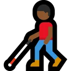 man with white cane: medium-dark skin tone alustalla Microsoft